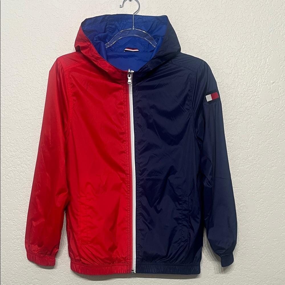 Tommy Hilfiger Red & Blue Colorblock Windbreaker - Picture 4 of 8